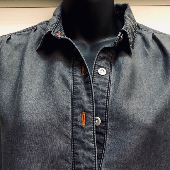 Dittos Chambray Shirt Dress Charcoal Ombre Sz S - Picture 3 of 8